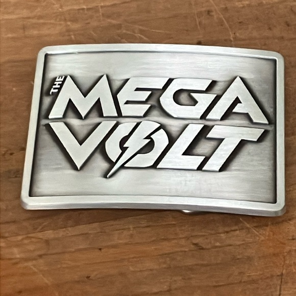 Mega Volt Silver-tone Belt Buckle - Picture 1 of 8